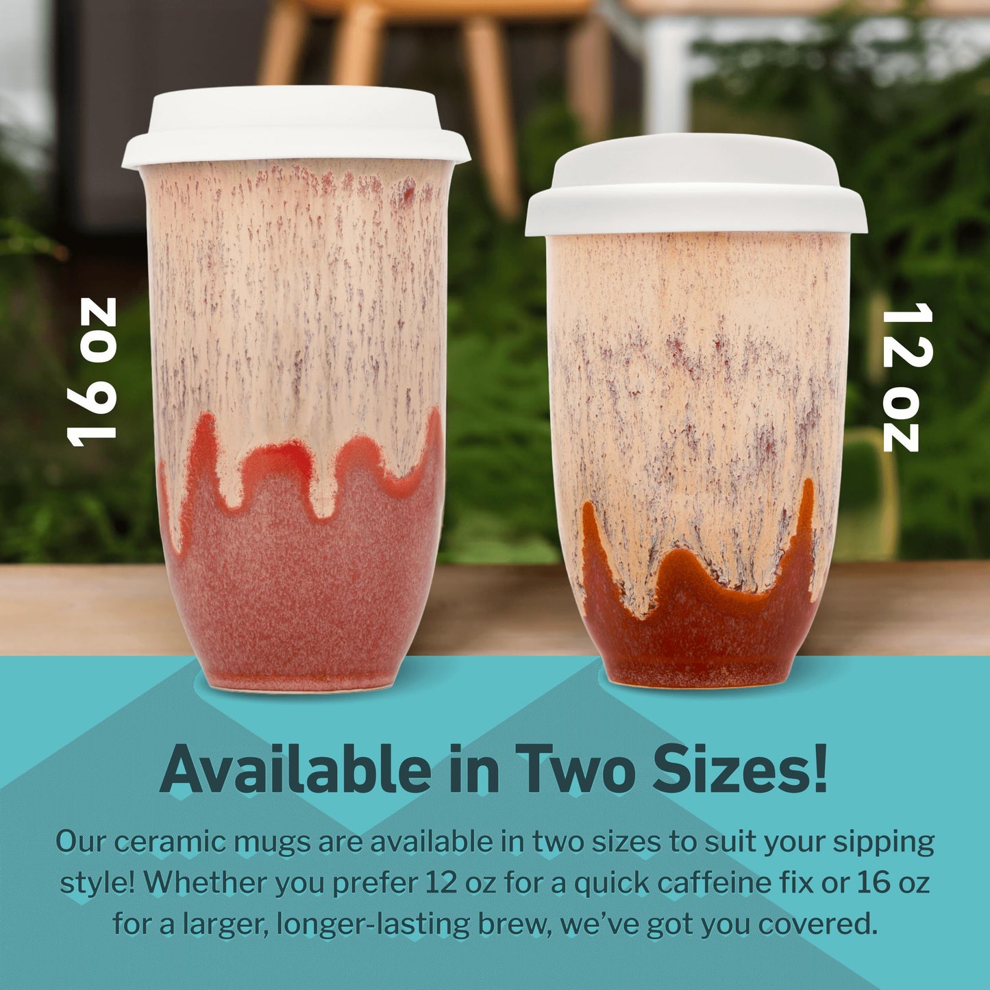 NOVA CERAMICS Travel Coffee Cup– Travel Coffee Tumbler – On the Go Coffee Mug – Microwave & Dishwasher Safe Green CoffeeTumbler - Gifts For Women Men Him Her – 16oz – Jupiter