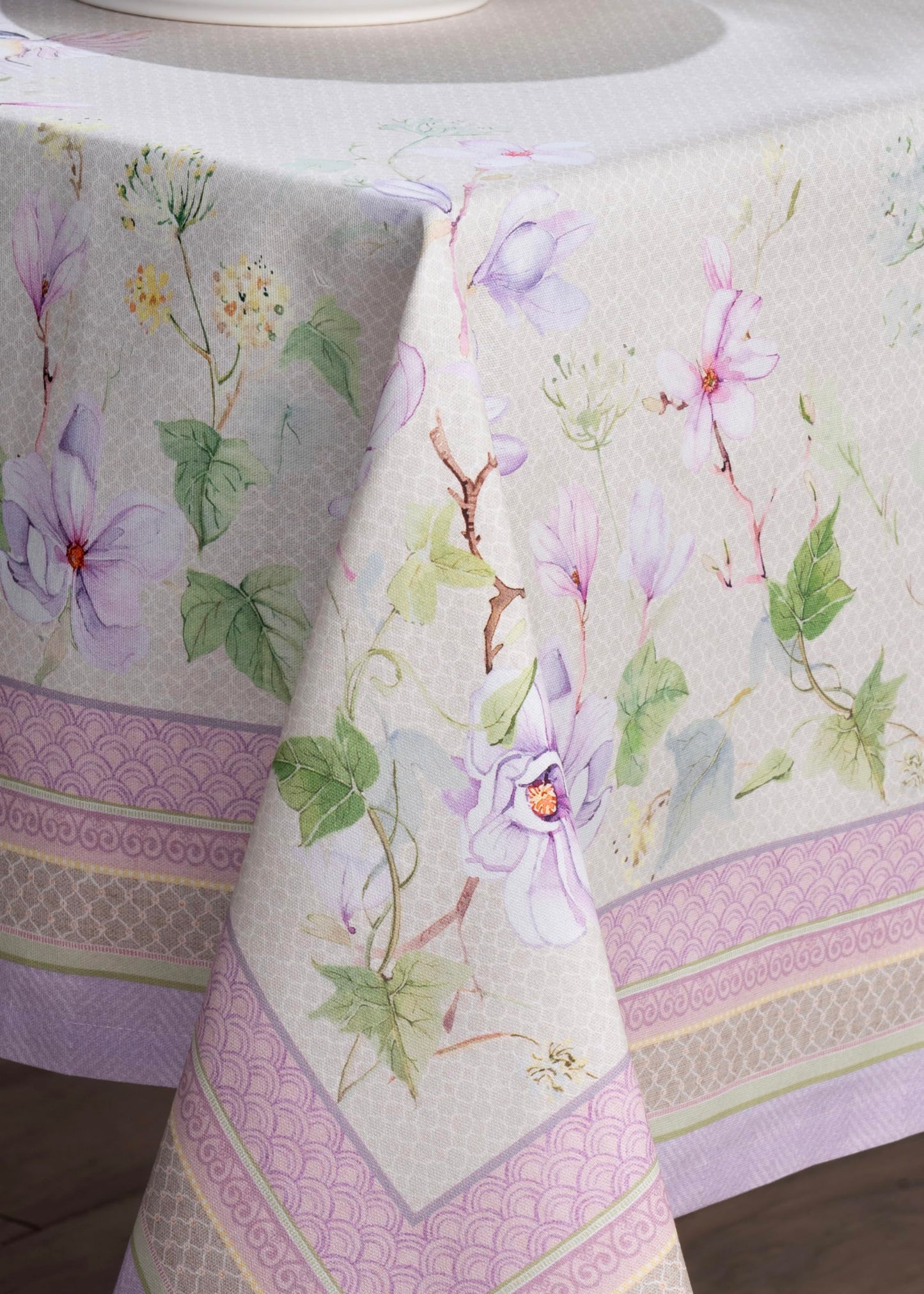 Maison d' Hermine Table Cloth Rectangle Table 100% Cotton 54 x 72 Inches Tablecloth Reusable Decorative for Dining Kitchen Room Farmhouse Home Gifts for Mothers Day Spring Summer - Magnolia Mornings