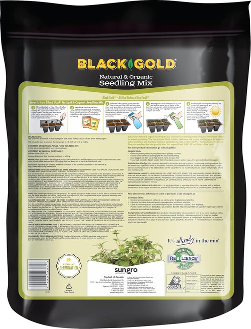 Black Gold Seedling Mix - Premium Organic Soil for Healthy Plant Growth | 8 Quart