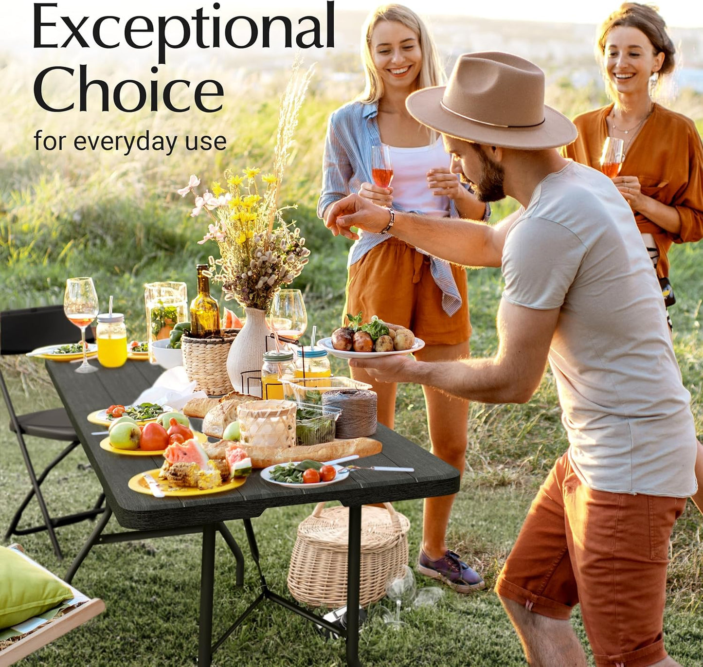 6FT Heavy Duty Folding Table by [Brand Name] - Portable with Built-In Handle & Steel Legs | Ideal for Events, Picnics, and More