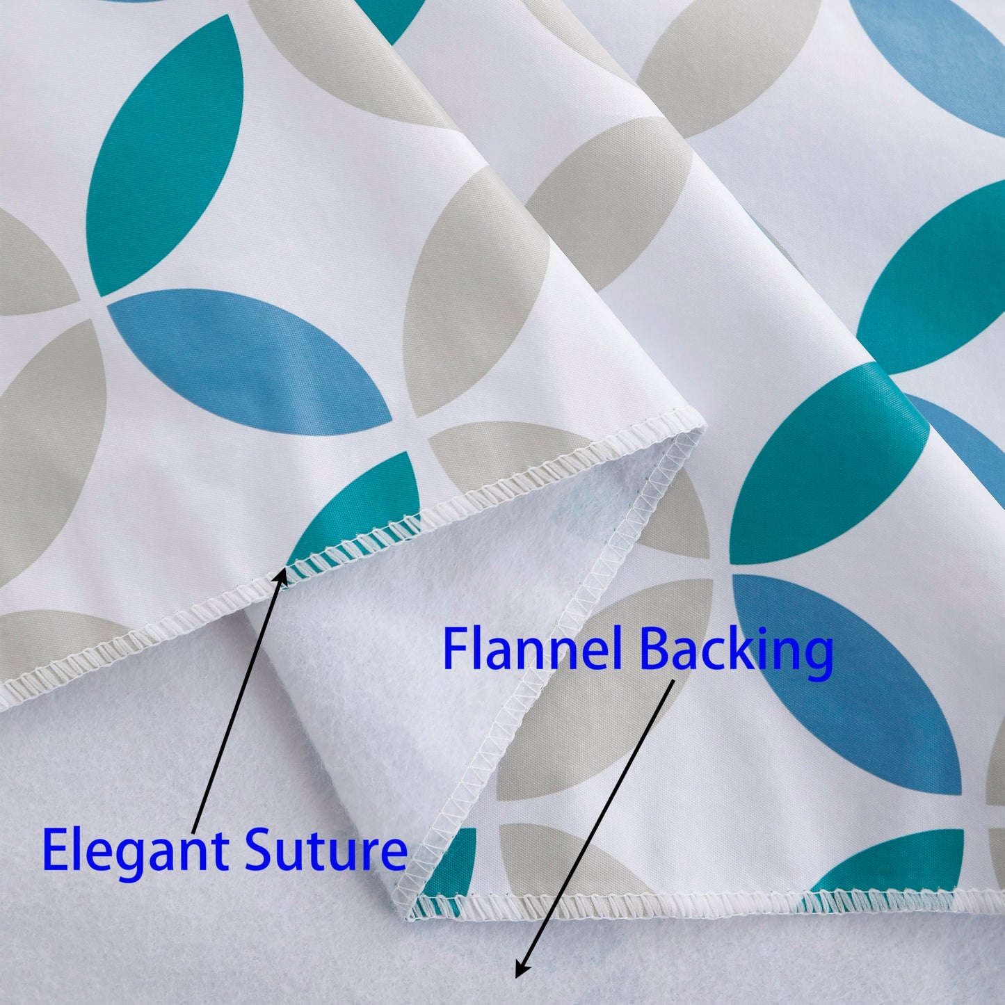 Walrus Heavy Duty Vinyl Tablecloth with Flannel Backing Waterproof Oil-Proof Plastic Table Cloth Stain-Resistant Wipeable Table Cover for Indoor and Outdoor (Geometric Leaf,52x70 Inch)