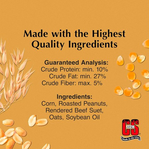 C&S Peanut Delight Suet Dough - No Melt Formula, 11.75 Ounces | 8 Pack for Wild Birds