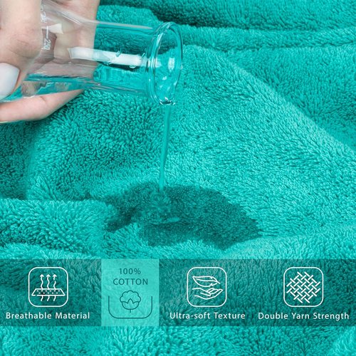Cotton Paradise 100% Cotton 40x80 Oversized Bath Sheet, Extra Large Turkish Bath Towels for Bathroom, Turquoise Bathsheet