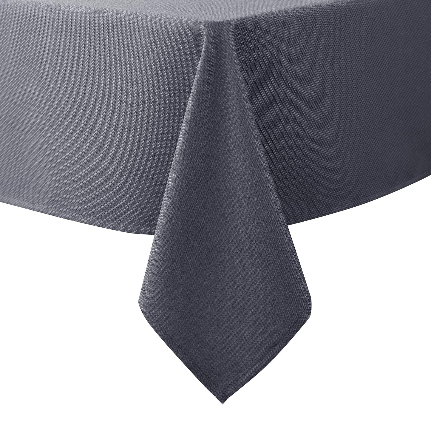 Biscaynebay Textured Fabric Tablecloths 60x84 Inches Rectangular, Dark Grey Water Resistant Tablecloths for Dining, Kitchen, Wedding and Parties etc. Machine Washable