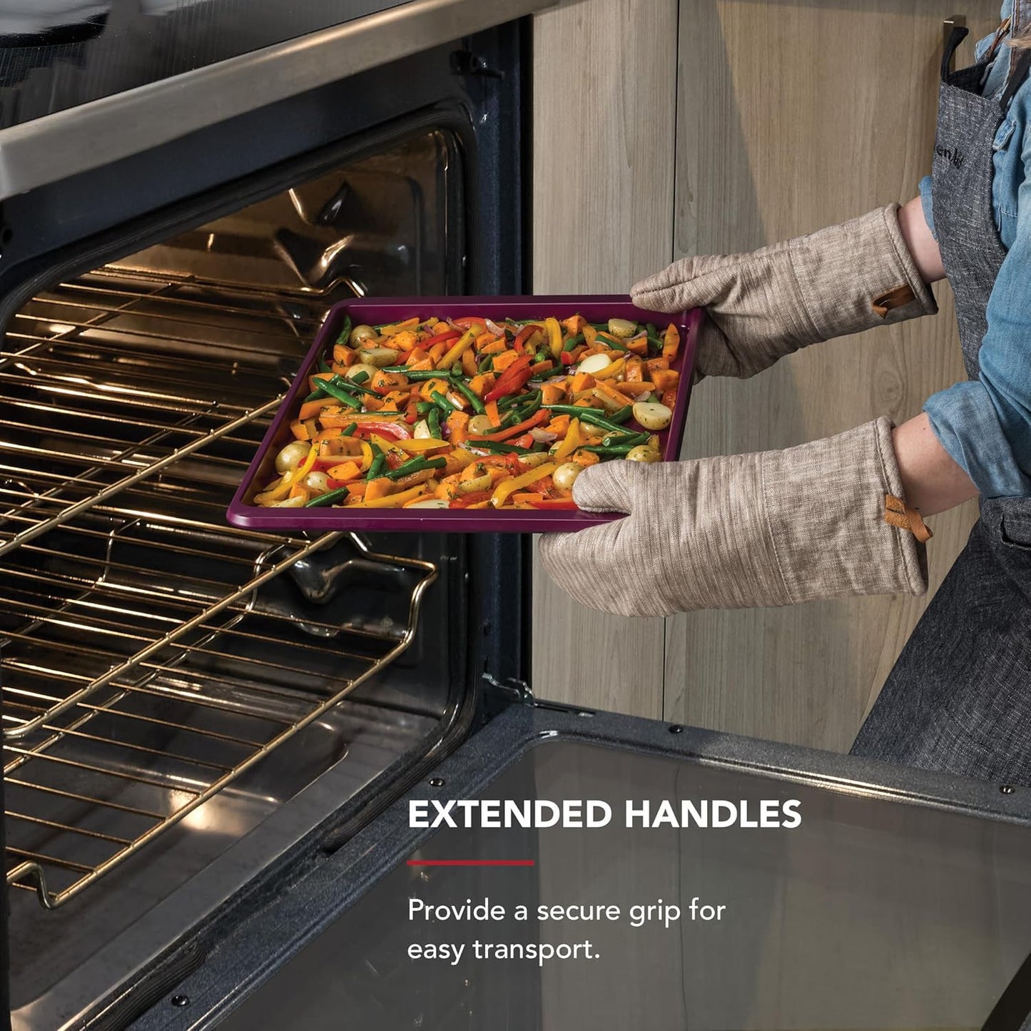 KitchenAid Nonstick Baking Sheet - 13x18in Aluminized Steel | Durable Beetroot Color