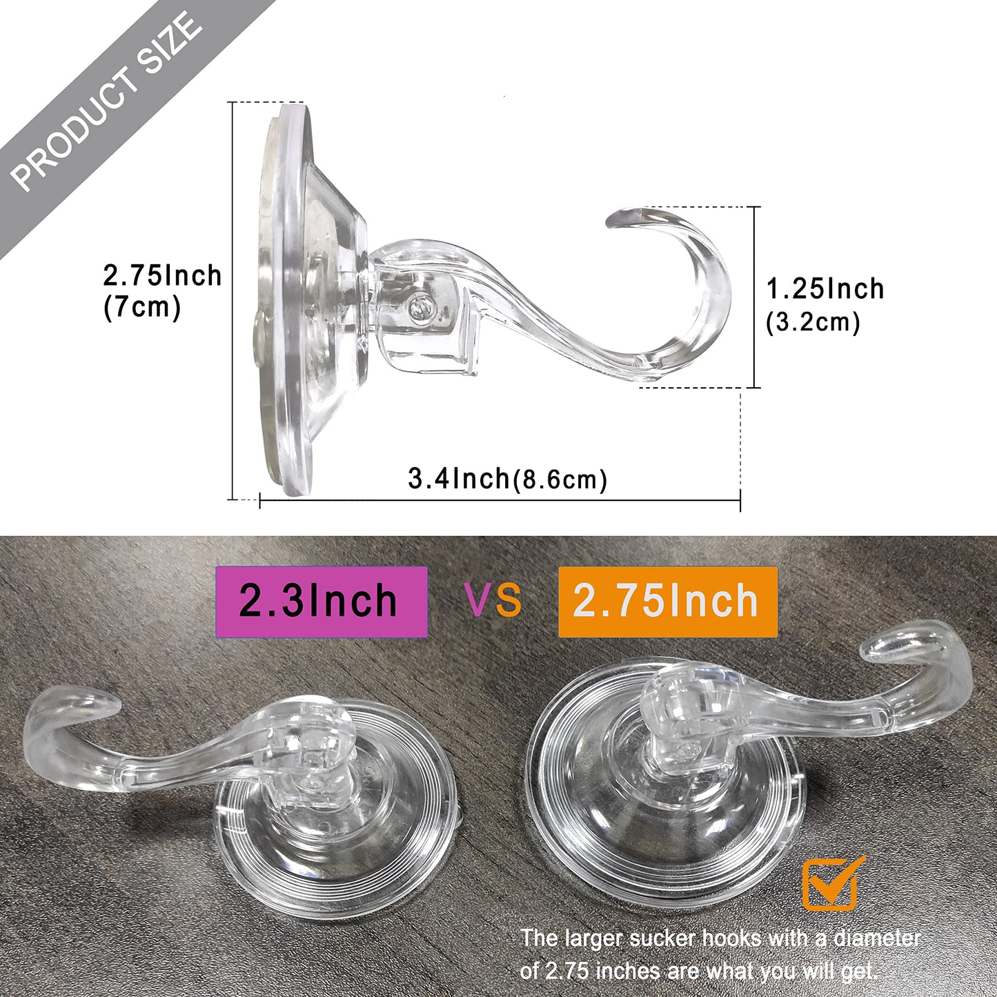 2 pack Suction Cup Wreath Hanger ，Large Clear Vacuum Heavy-Duty Reusable Wreath Hooks，use for Windows Tiles Glass Smooth Doors Mirrors to Hang Bags Coats Umbrellas kitchenware and Christmas Wreaths