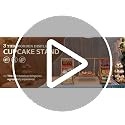 Wooden Cupcake Stand 3 Tier Display Cake Holder Brown - Party Decor
