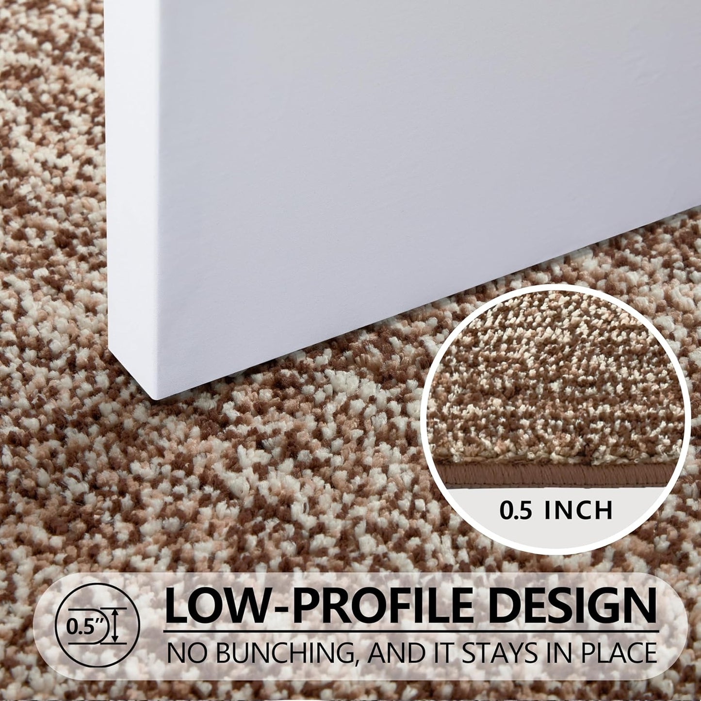 REFETONE Indoor Doormat - Absorbent Non-Slip Rubber Backing | Washable 20"x32" Coffee/Brown Rug