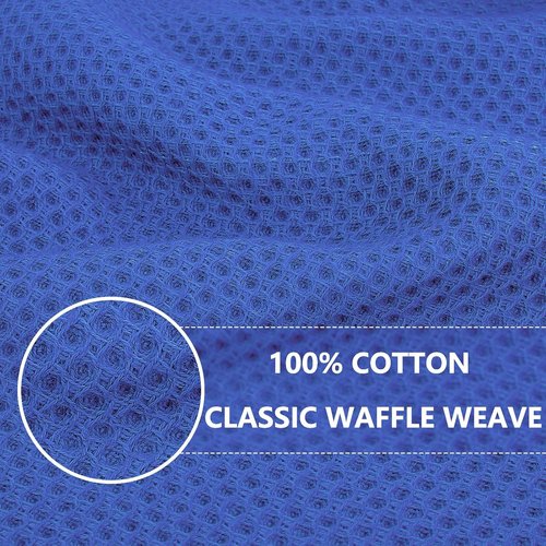 Homaxy Kitchen Dish Towels - Ultra Soft 100% Cotton Waffle Weave, Quick Drying, 13 x 28 Inches, 6-Pack, Blueberry