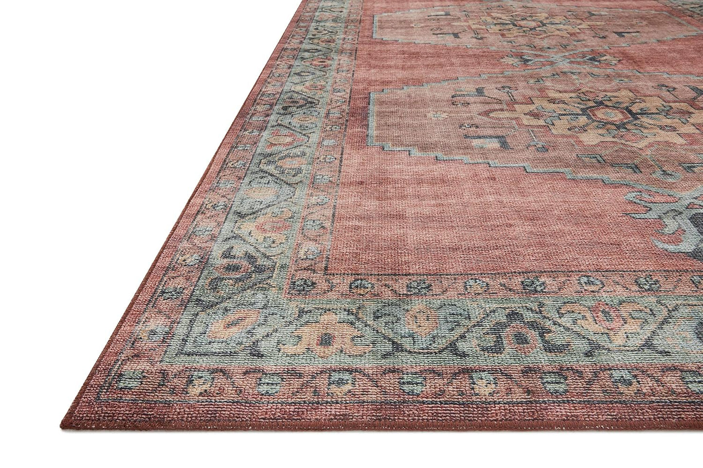 Loloi Heidi Collection HEI-05 Spice/Aqua 2'-6" x 7'-6" Runner Rug