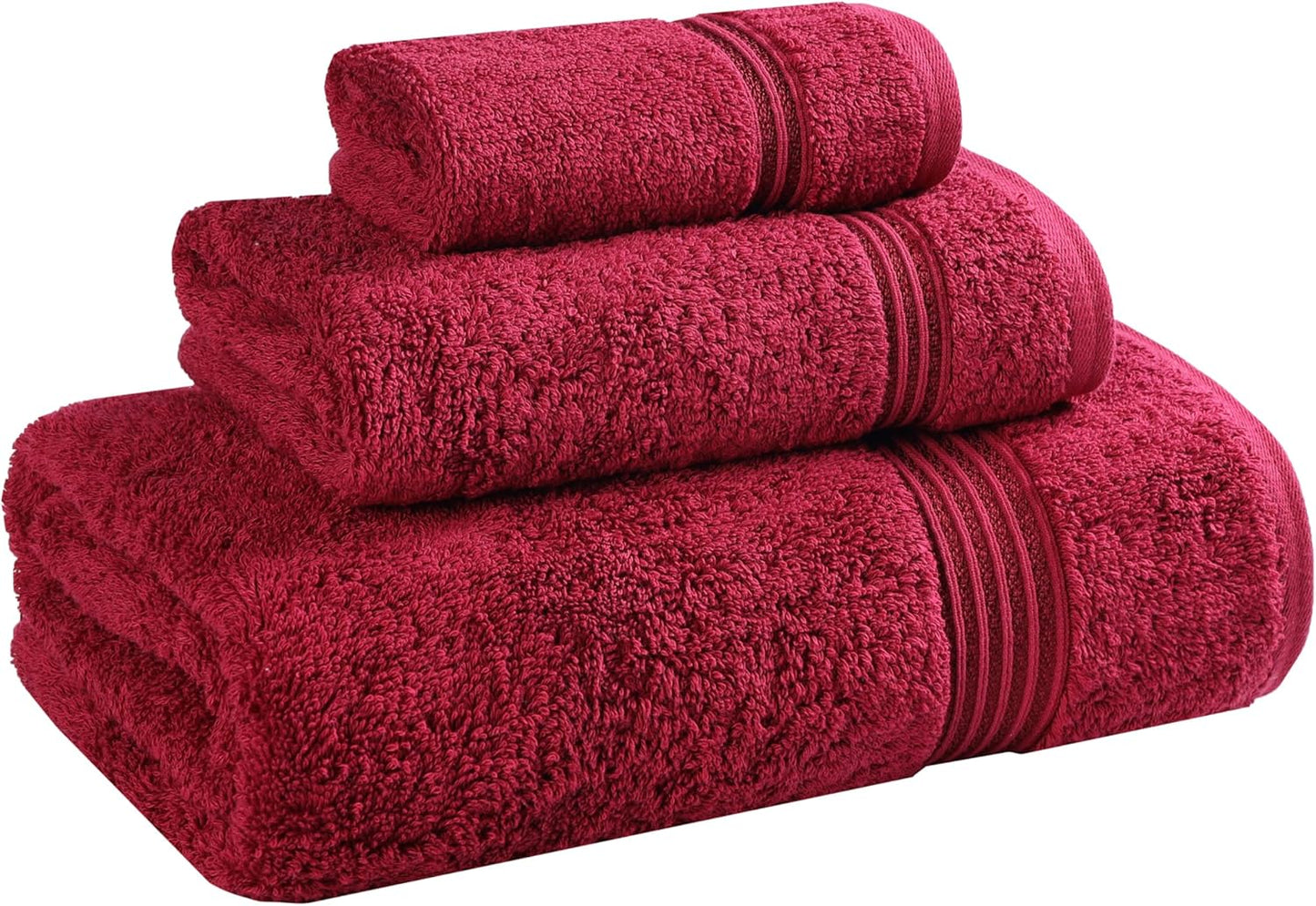 Superior Egyptian Cotton 6-Piece Towel Set, Bathroom Essentials, Towels For Bathroom, Apartment, Airbnb, Guest Bath, Face, Hand, Bath Towels, Washcloths, Absorbent, Fast Drying, Royal Purple