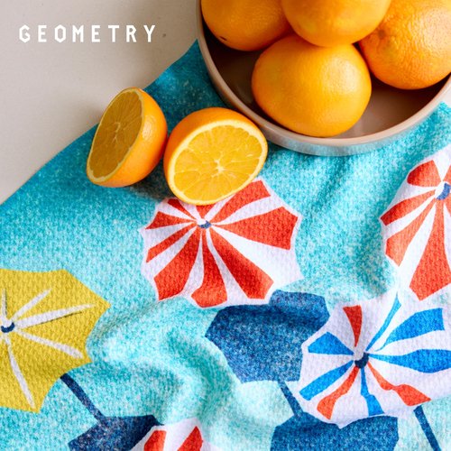 GEOMETRY Spring Kitchen Towels - Double Sided, Quick Dry Microfiber Cloth - Spring & Summer Dish Towels for Kitchen Drying - Premium Quick Dry Towel - Dancy, 18" x 30" - 1-Pack