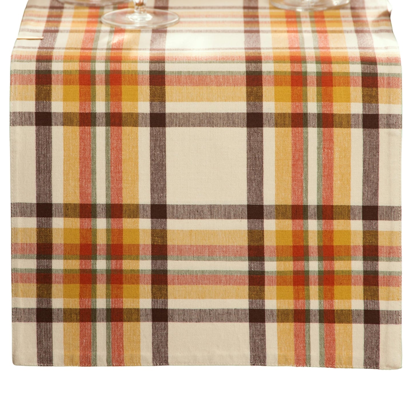 Elrene Home Fashions Russet Harvest Woven Plaid Table Runner, 13"x70"