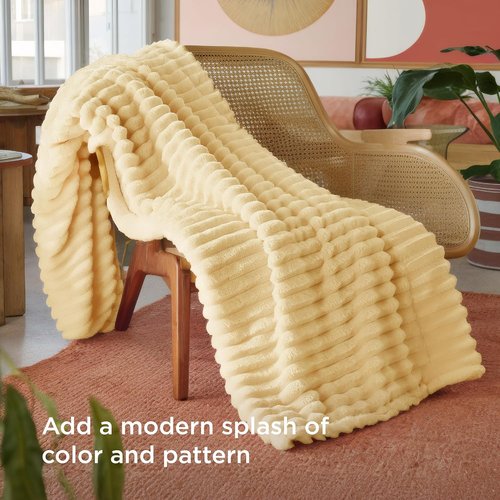 Bedsure GentleSoft Twin Blanket - Cozy Custard Yellow Fleece for Couch | Super Soft 60x80 Inches