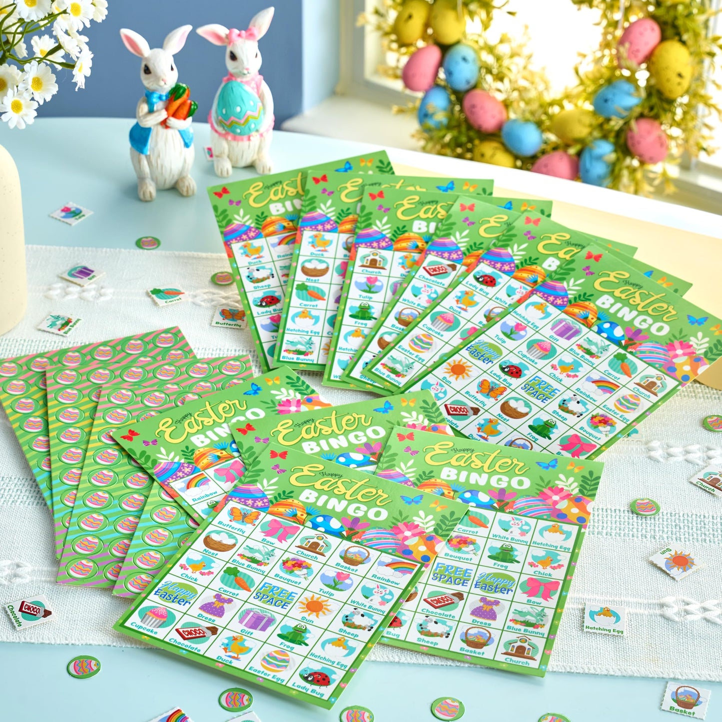 JOYIN 28 Players Easter Bingo Cards (5x5) for Easter Party Goodies Games, Kids School Classroom Gift, Indoor Family Activities, Basket Filler Stuffers