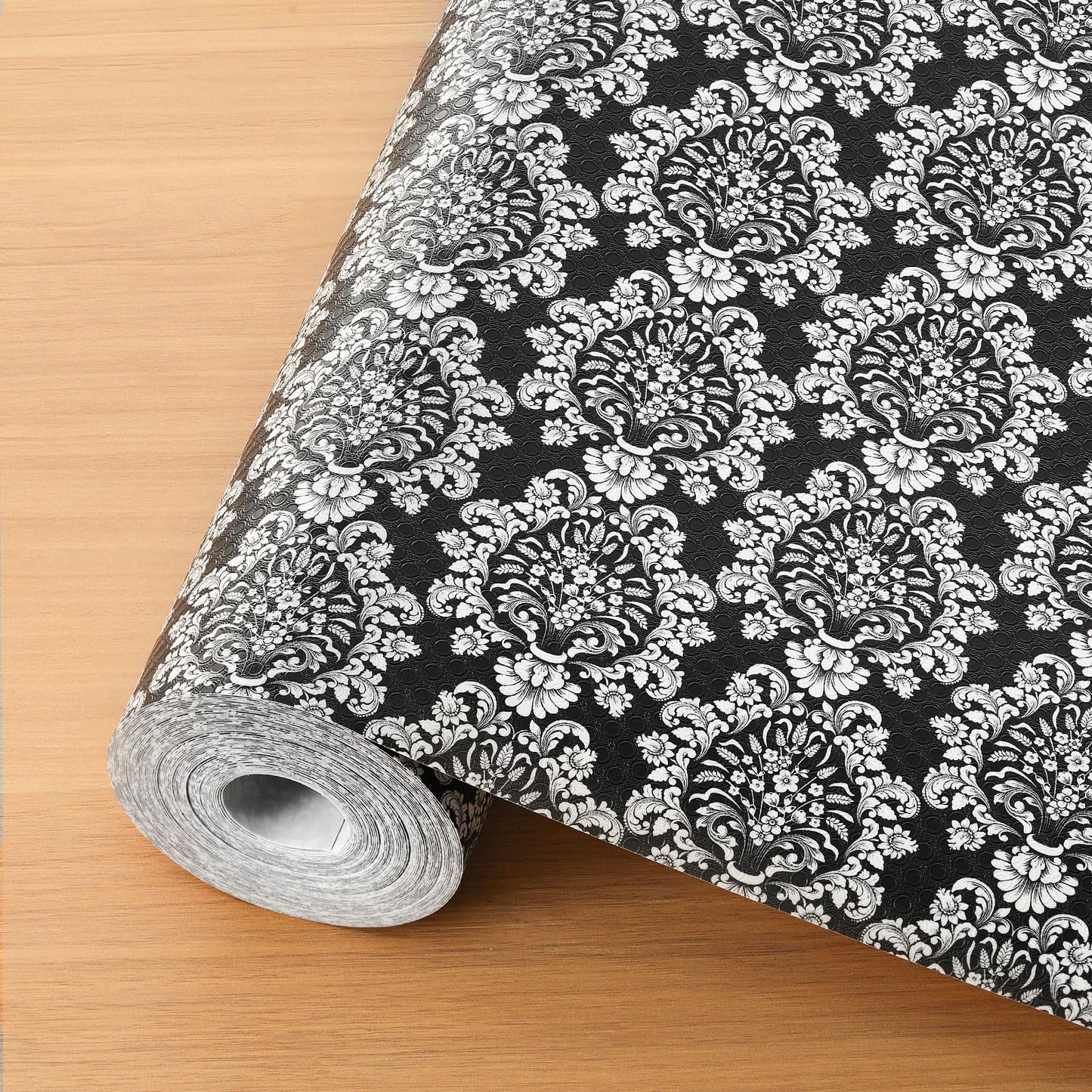 Cooyes Shelf and Drawer Liners for Kitchen Cabinets, Non-Adhesive Cabinet Liners, EVA Waterproof Durable Shelf Paper for Refrigerator, Shelves, Cupboard with European Pattern, Easy to Cut