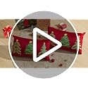Red Velvet Embroidery Christmas Pillow Cover 12x20 Inch, Pack of 1