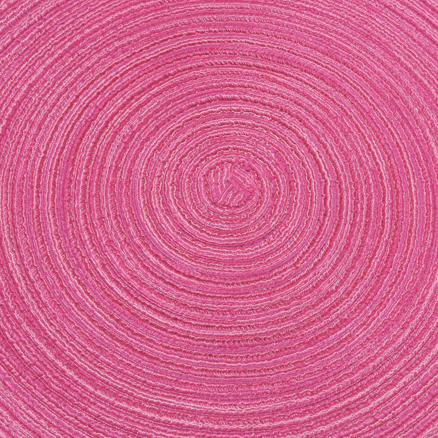 SHACOS Round Placemats Set of 4 Round Table Placemats Braided Cotton Place Mats 15 inch for Kitchen Dining Table Holiday Party (Hot Pink, 4)