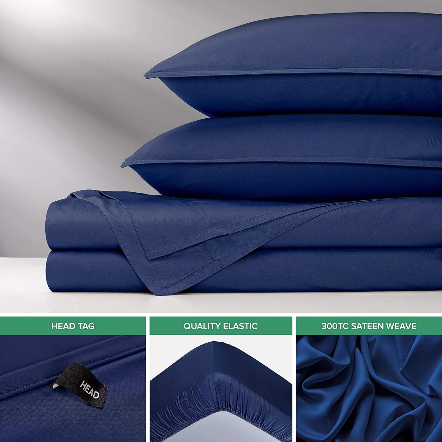 Pure Bamboo Queen Sheets - Luxuriously Soft & Cooling 100% Organic Viscose Bed Set | Cobalt Blue