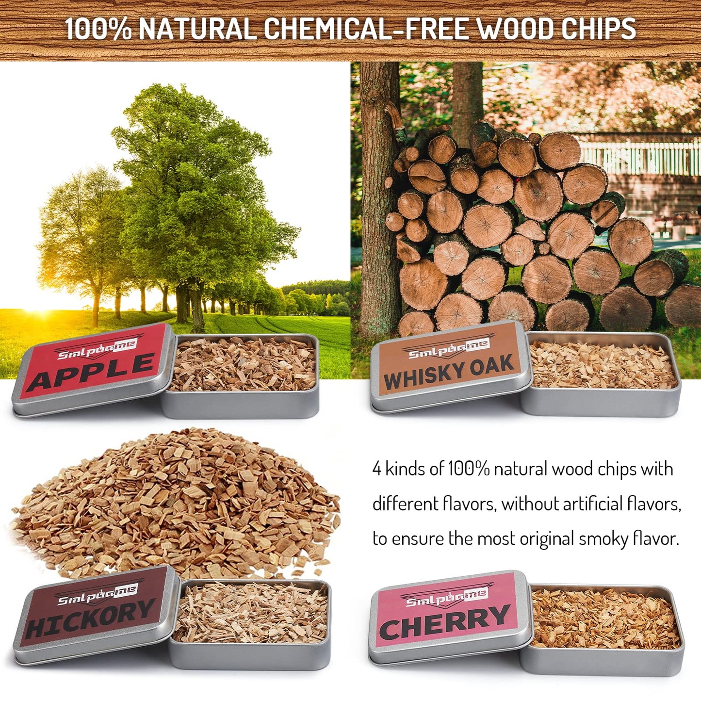 Whiskey Smoker Kit with Torch, Old Fashioned Cocktail Bourbon Drink Smoker with 4 Flavors Wood Chips, Birthday Christmas Day Gifts for Husband, Men, Dad(No Butane)