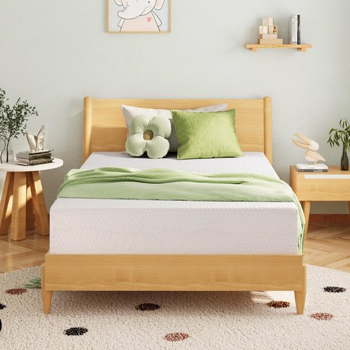EGOHOME Twin Size Memory Foam Mattress - 12 Inch Cooling Gel Bed with Medium Firm Support | CertiPUR-US Certified, 75''L x 38''W, White