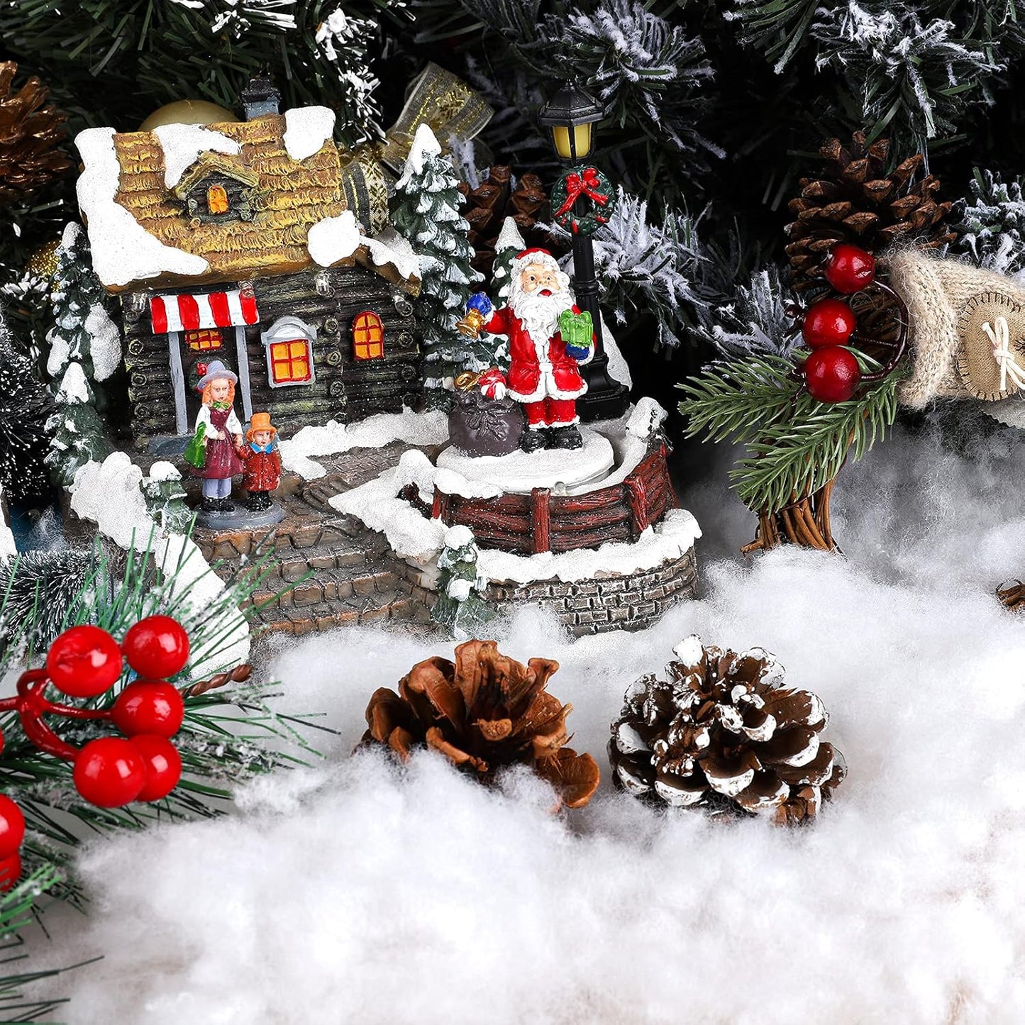Ruisita Christmas Fake Snow - Fluffy Artificial Snow Fiber for Holiday Displays | 17.6 Ounces