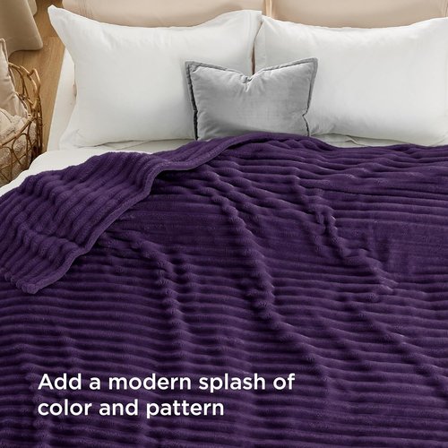 Bedsure GentleSoft California King Size Blanket - Cozy Purple Fleece Throw, 102x96 Inches, Perfect Gift for Women