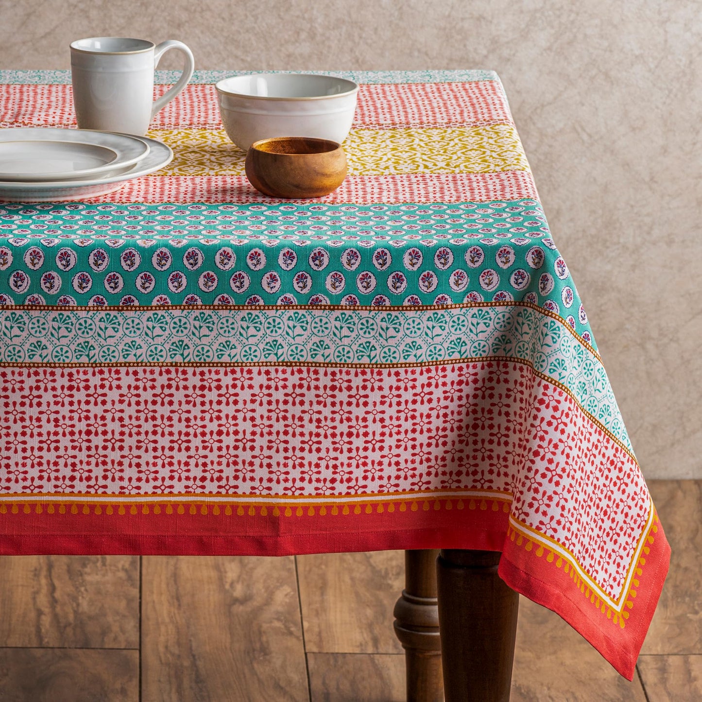 Maison d' Hermine Table Cloth Rectangle Table 100% Cotton 70 x 108 Inches Tablecloth Reusable Decorative for Dining Kitchen Room Farmhouse Home Gifts for Mothers Day Spring Summer - Provence