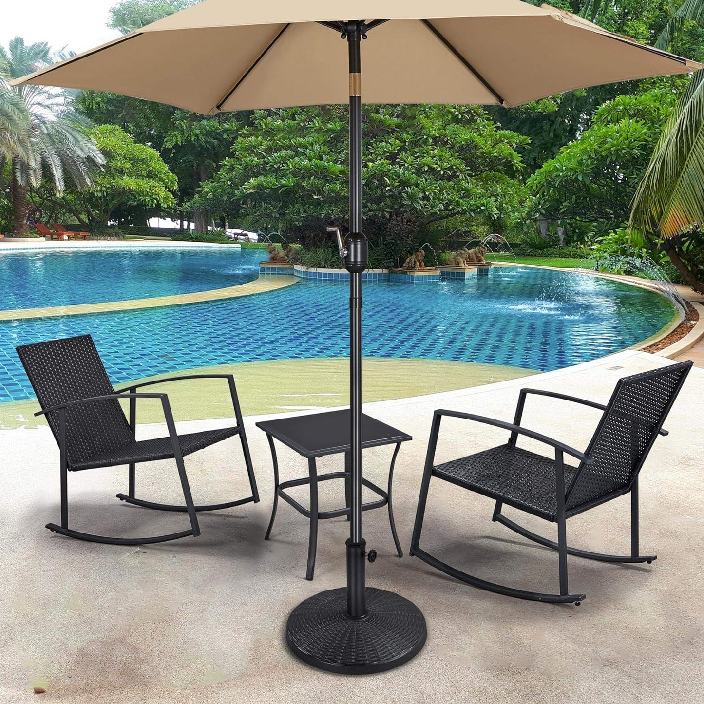 Yaheetech Heavy Duty Outdoor Umbrella Base - 22 lbs 18" Round Stand for Patio & Garden, Black