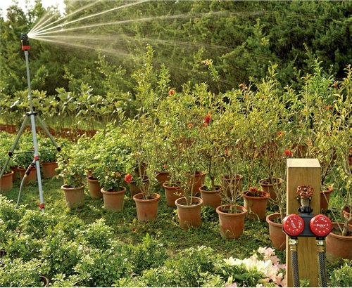 Eden 25124 Mechanical Watering Timer - 2-Zone Control for Efficient Garden Irrigation | Red & Grey