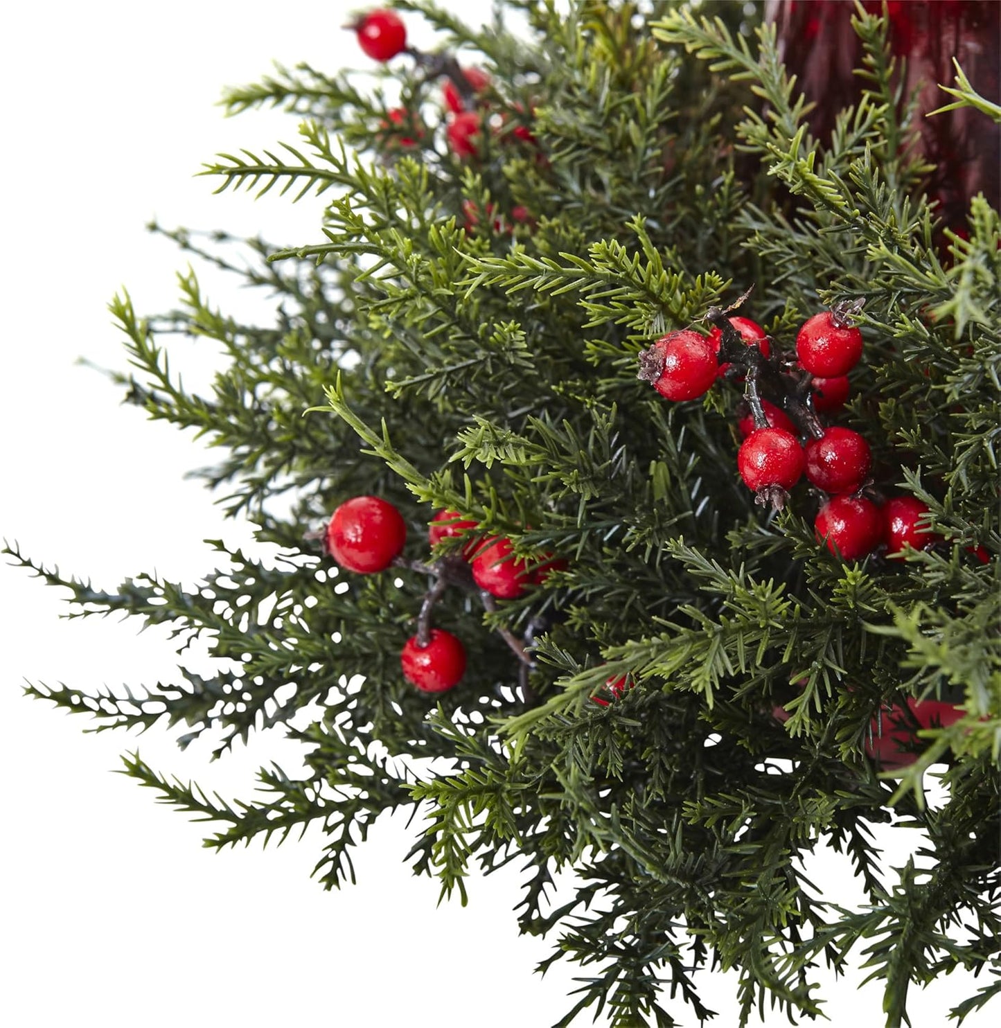 Nearly Natural Cedar Berry Candelabrum - Elegant 11'' Decorative Centerpiece for Home Decor