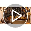 Suttmin Norfolk Pine Stems Christmas Candle Holder Centerpiece with Metal Candle Column, Wooden Base & Glass Covers