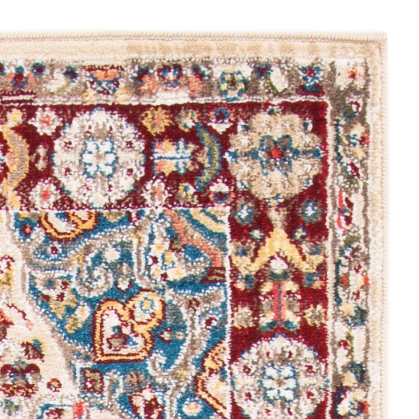 SAFAVIEH Kashan Collection Runner Rug - 2'6" x 8', Ivory & Red, Traditional Oriental Design, Non-Shedding & Easy Care, Ideal for High Traffic Areas in Living Room, Bedroom (KSN305K)