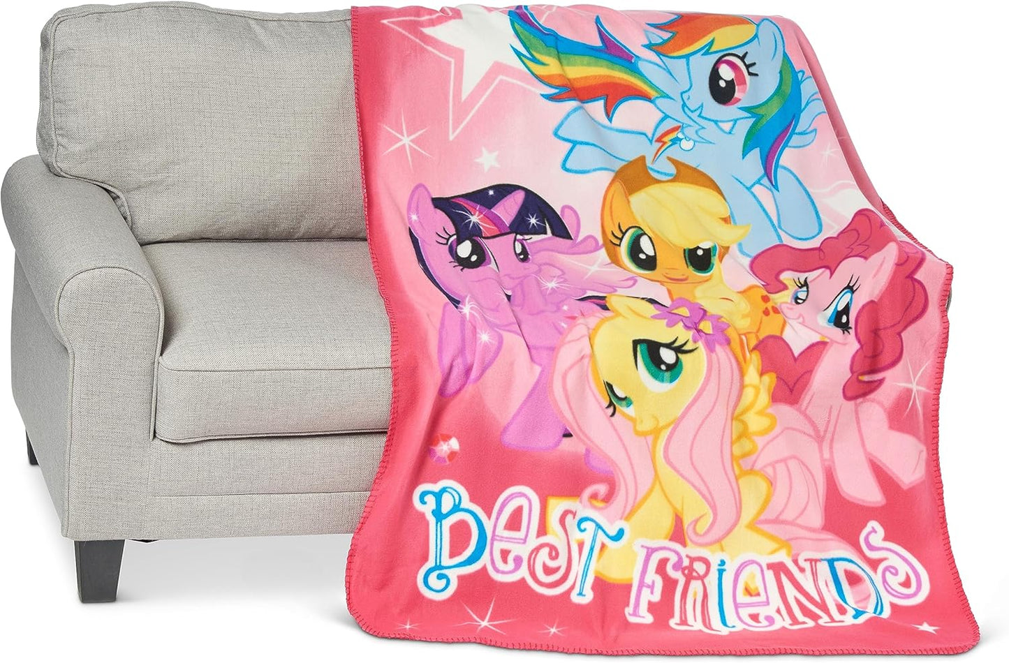 My Little Pony 'Happy Herd' Fleece Throw Blanket - 45x60, Multi-Color Cozy Blanket
