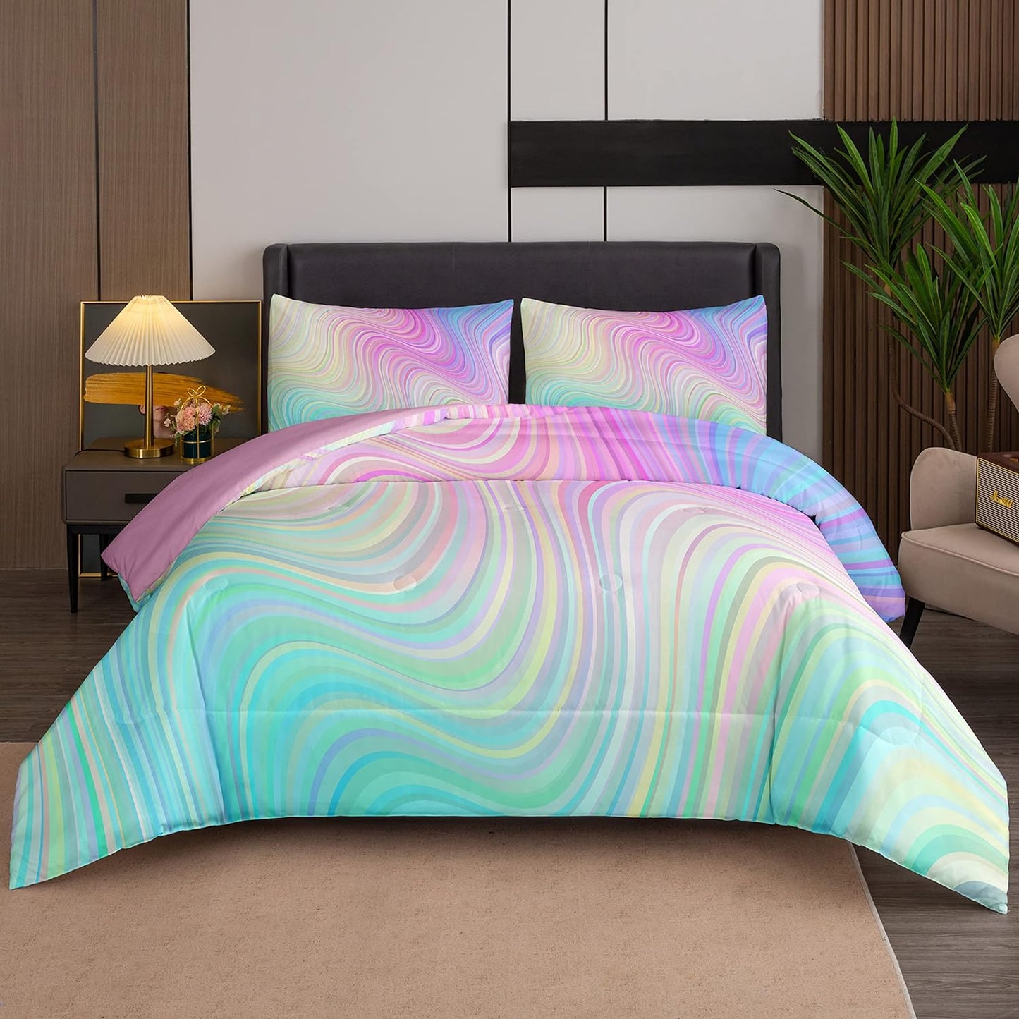 Bodhi Rainbow Graffiti Football Bedding for Boys & Teens - Full Comforter Set with Matching Pillowcases