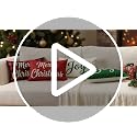 Artscope Red Christmas Lumbar Pillow Covers 12x20 Inch Set of 2 - Holiday Decor