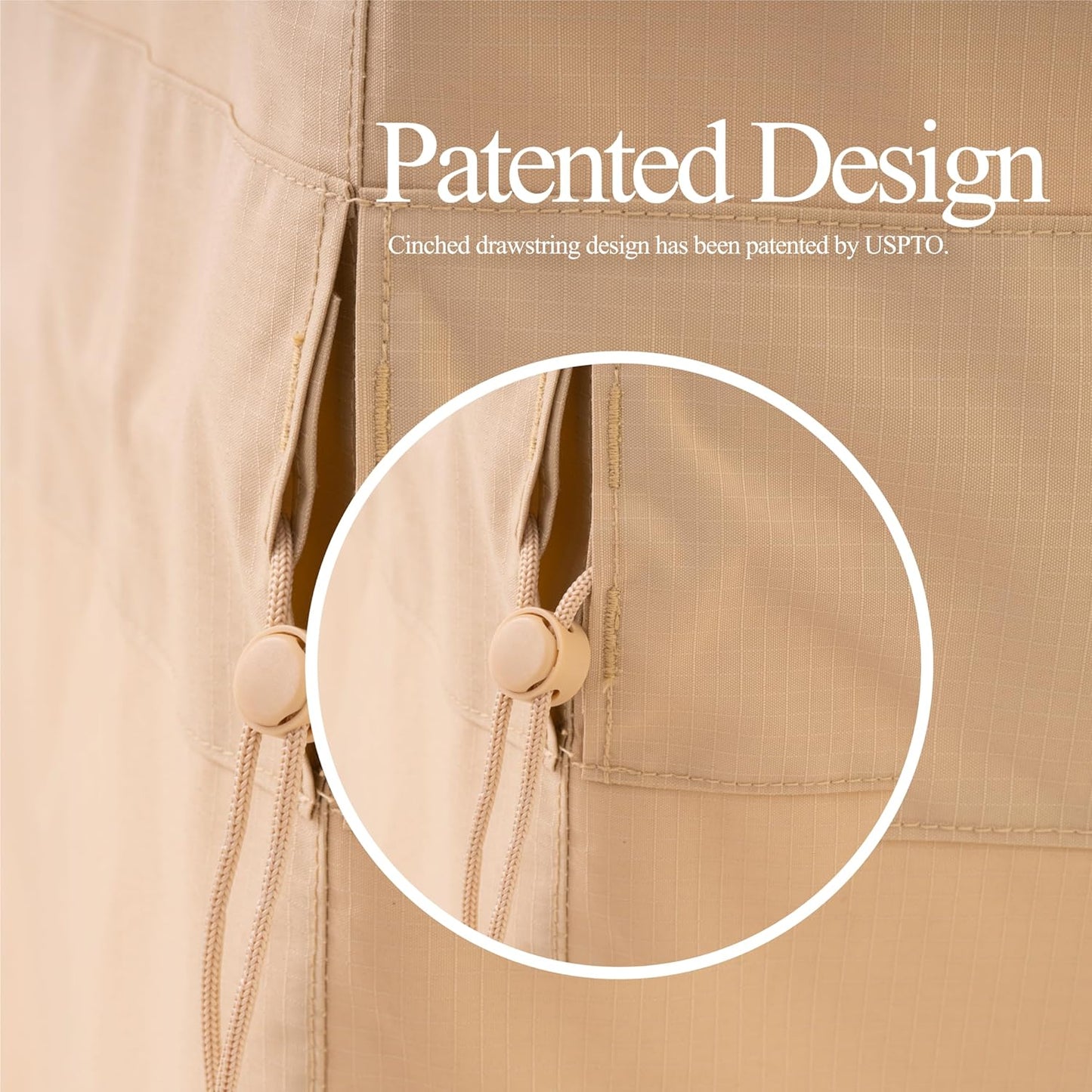 WJ-X3 Heavy Duty Waterproof Patio Chair Cover - 33W x 35D x 36H - Beige | 2-Pack Outdoor Lounge Protection