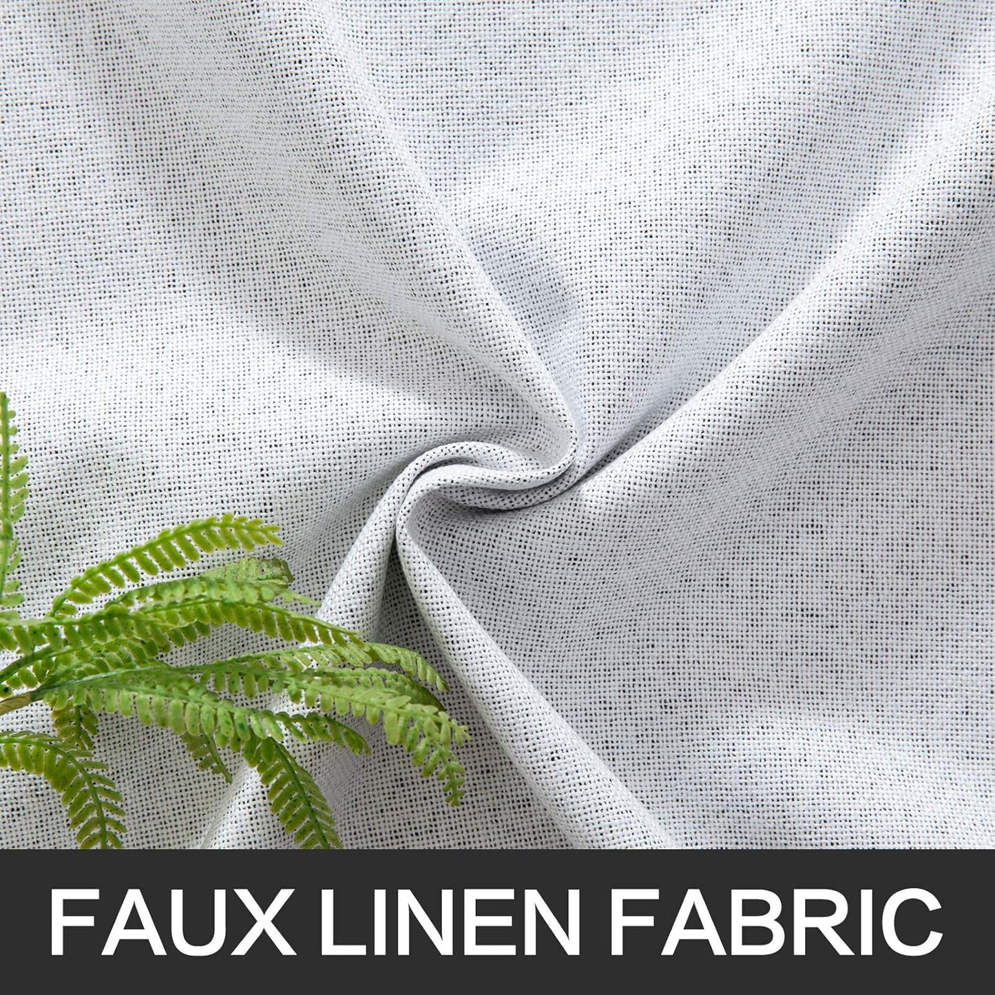 MIULEE Blackout Curtains - 100% Thermal Insulated Linen Texture Drapes | Grayish White, 52x63 Inch (2 Panels)