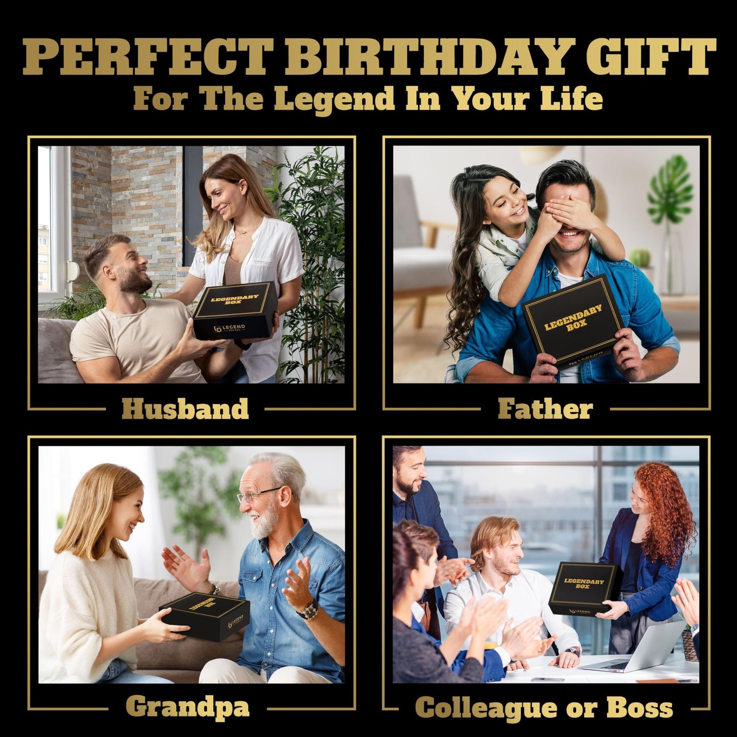 Legend Dreams Birthday Gifts for Men: 9 Premium Items, Perfect for Dad, Husband, Boyfriend, Boss, Friend, Brother or Grandpa – Legendary Gift Set to Celebrate Valentine's Day