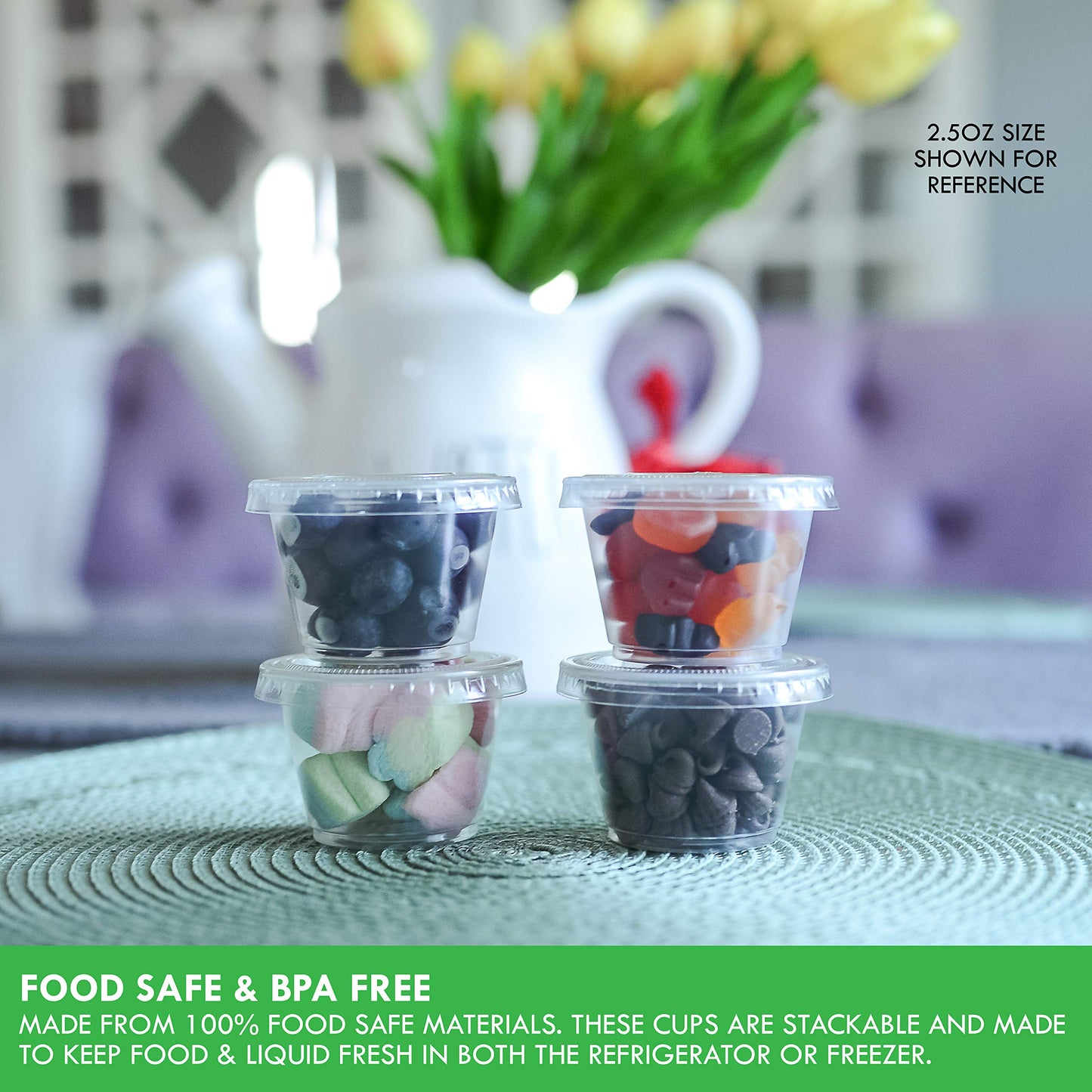 Galashield Small Plastic Containers with Lids, 4 oz, 100 Sets