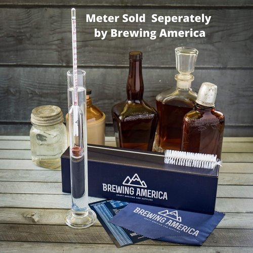 Brewing America Glass Hydrometer Test Tube Jar & Cylinder Brush - Narrow Flask for Alcohol by Volume Test - Moonshine, Homebrew Beer, Home Wine Making Kits, Borosilicate Glass 3.3