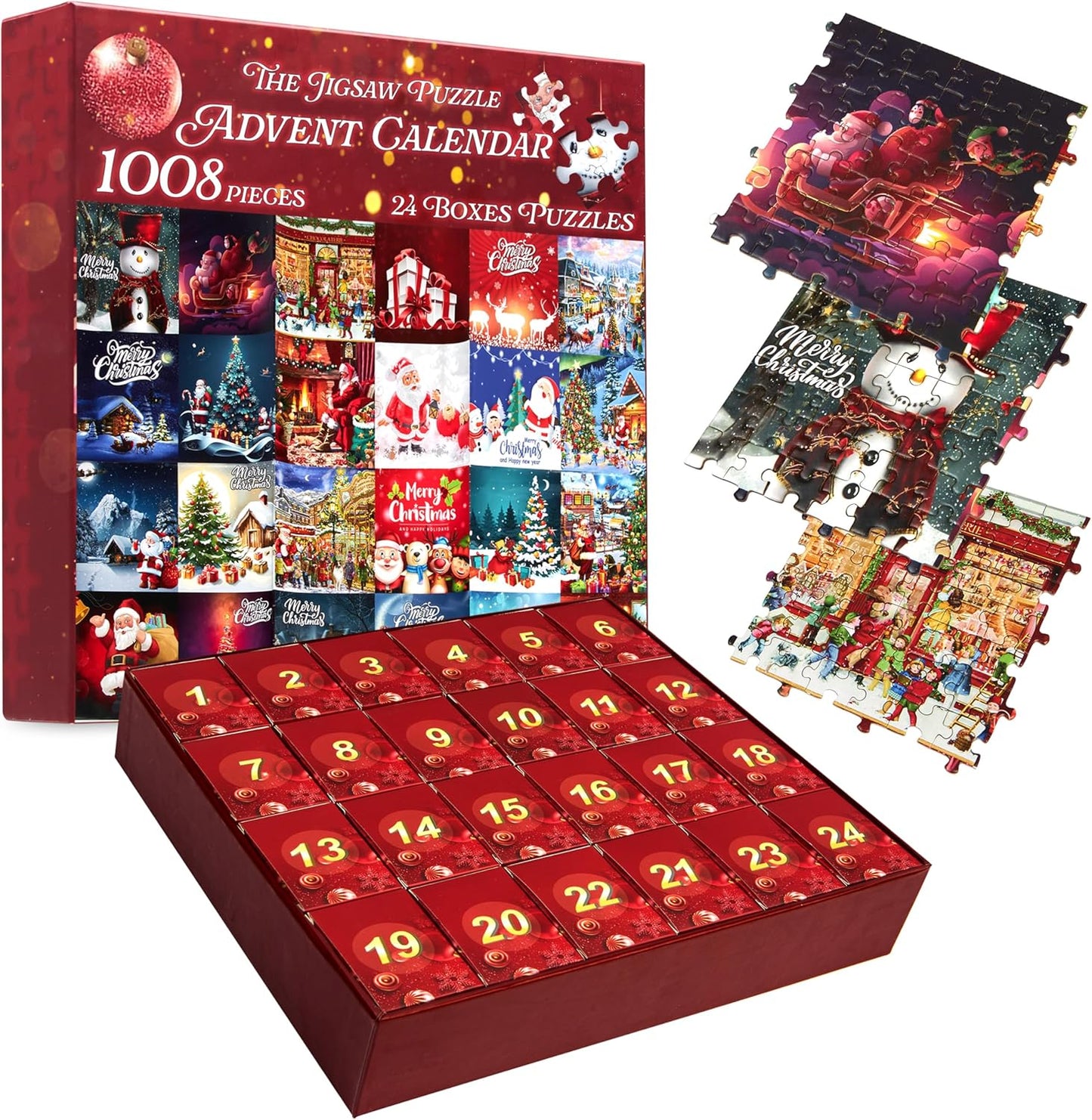 KreativeKraft Puzzle Advent Calendar 2025 - Fun Christmas Countdown with 24 Mini Puzzles for All Ages