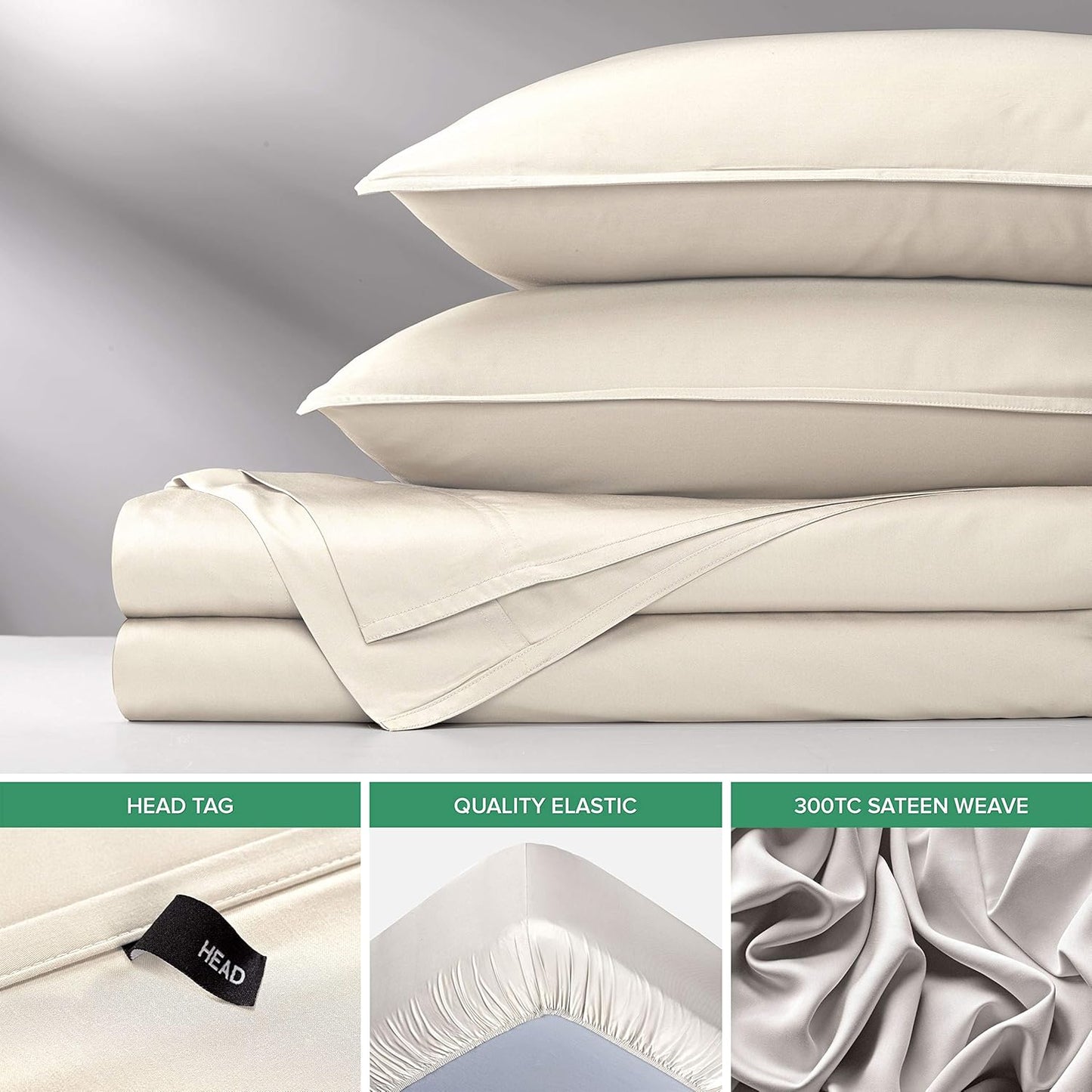 Pure Bamboo Twin XL Sheets - Luxuriously Soft 100% Organic Viscose Bed Sheet Set | Ivory Color, Double Stitching