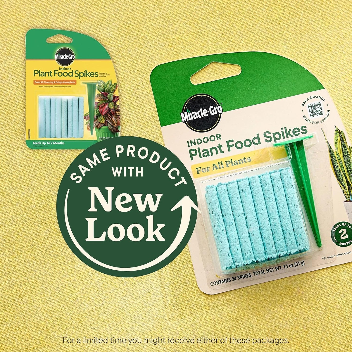 Miracle-Gro Indoor Plant Food Spikes - Fertilizer Spikes for Houseplants, Flowers & Vegetables | 24 Count