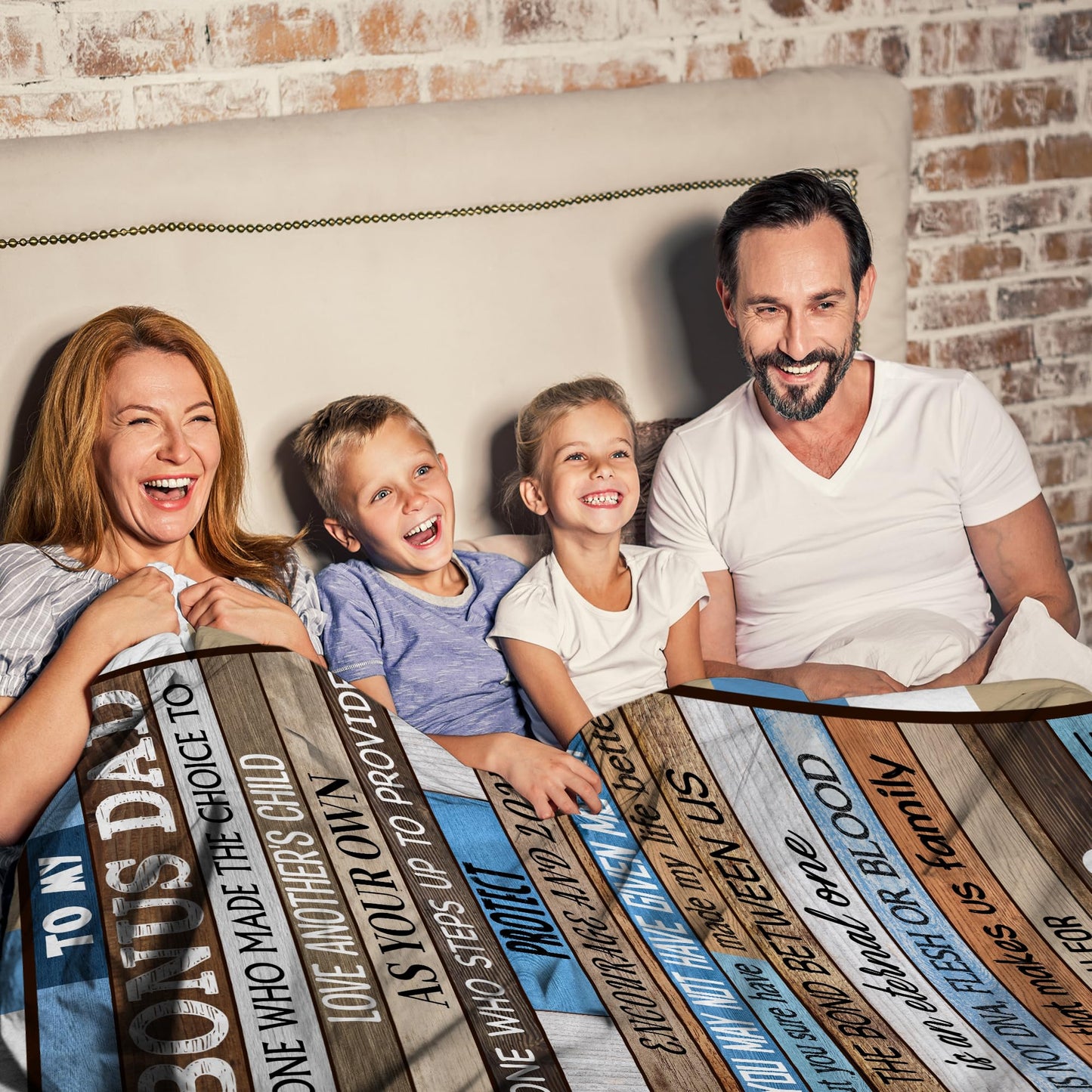 Kieetlan Gifts for Bonus Dad, Cool Bonus Dad Birthday Gifts Idea, Best Gifts for Stepped Dad from Daughter Son, Bonus Dad Father’s Day Blanket 60"X80"