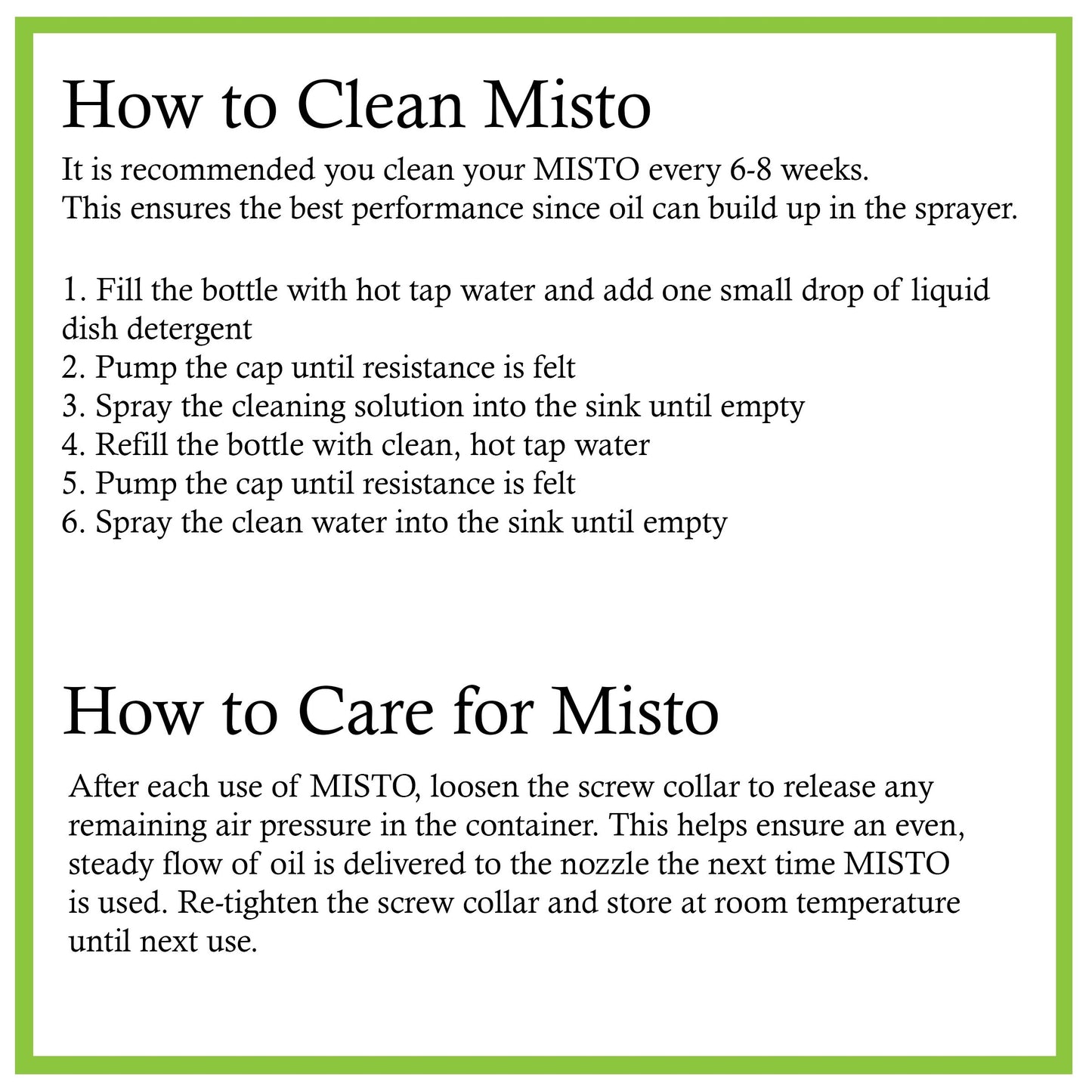 Misto Oil Sprayer, Frosted Glass, 7.75 Inch