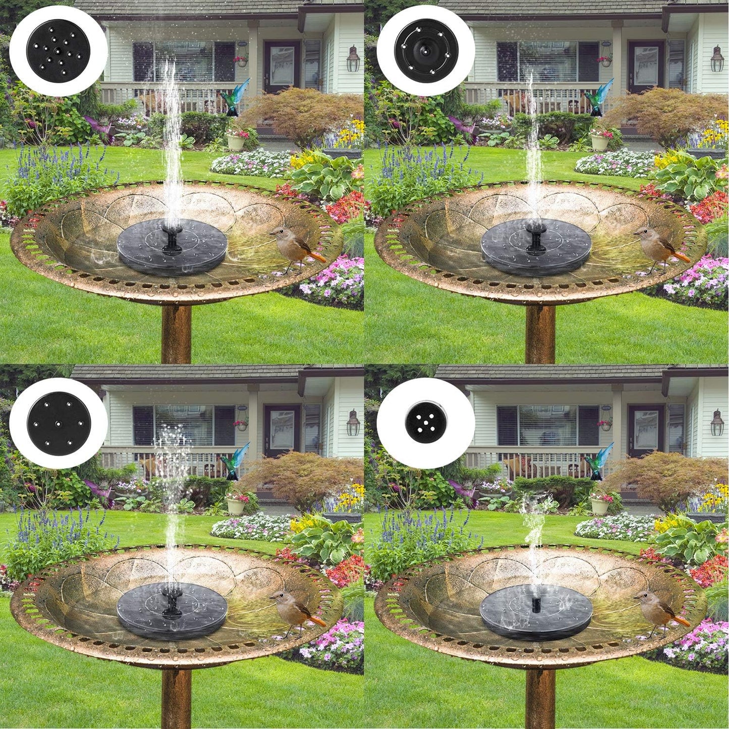 Mademax Solar Bird Bath Fountain Pump - 1W Floating Water Feature for Garden, Pond & Pool