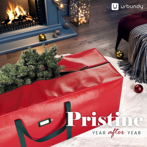 Heavy Duty Moving Bag - 7.5 Ft Christmas Tree Storage Bag in Red | Year-Round Protection