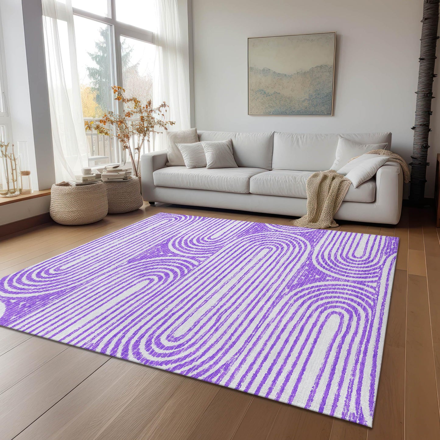 Addison Rugs Chantille ACN140 Purple 2'6" x 3'10 Indoor Outdoor Area Rug, Stain Resistant, Machine Washable, Non Shedding, Bedroom, Living Room, Dining Room, Kitchen Rug