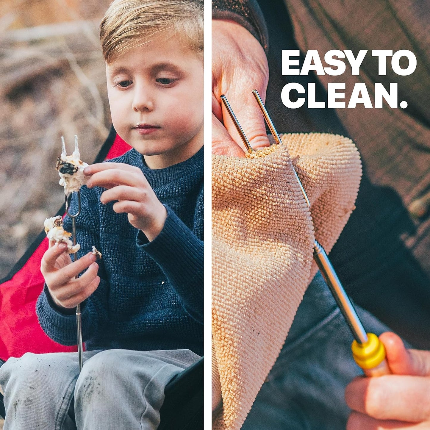 MalloMe S'mores Sticks - 32" Marshmallow Roasting Skewers for Campfire Cooking | 5-Pack Outdoor Essentials